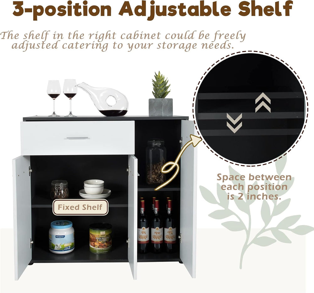 LOKO Buffet Cabinet with Storage, Multifunctional Kitchen Storage Cabinet wit...