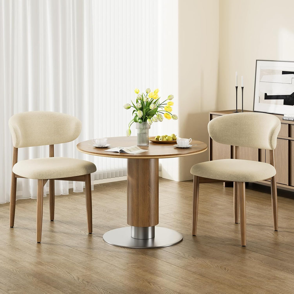 LEVELEVE Wooden Dining Chairs Set of 2,Farmhouse Kitchen Chairs with Curved B...
