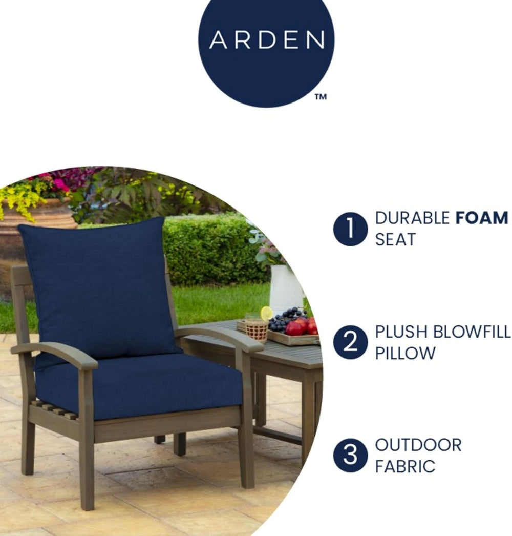 Arden Outdoor Chair Cushions, Patio Furniture, 24x24 Foam Deep Seat, 4 Sets