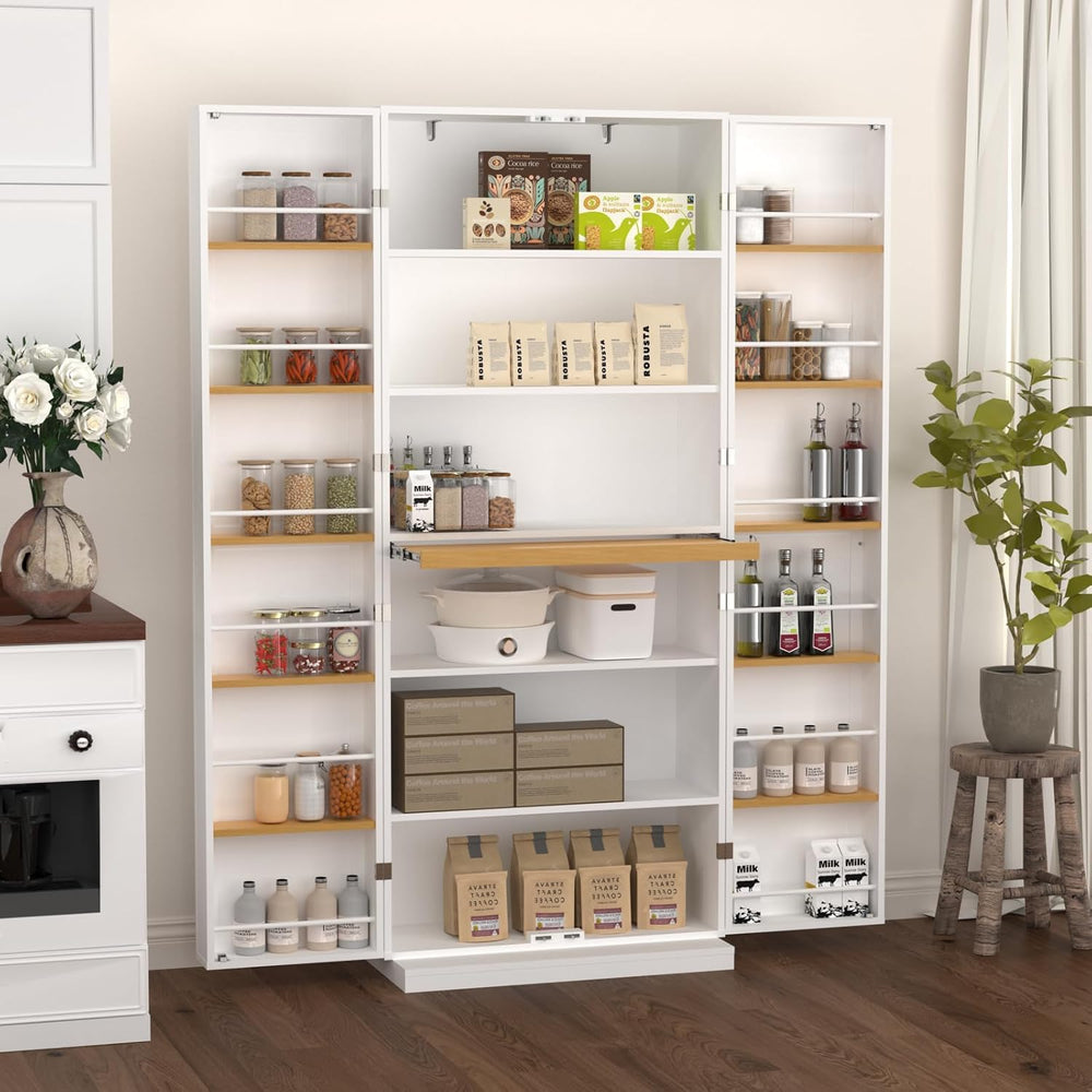 29.9x15.74x71.65Inches White Kitchen Pantry Cabinet, Freestanding Storage Cab...