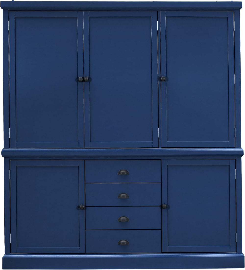 73" H Large Kitchen Pantry with Storage, Freestanding Wooden Cupboard wi...