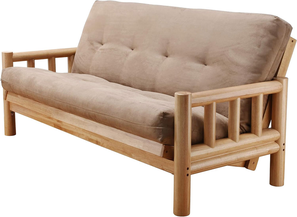 Chalet Complete Futon - Frame and Mattress Set - Log Like with Innerspring Fu...
