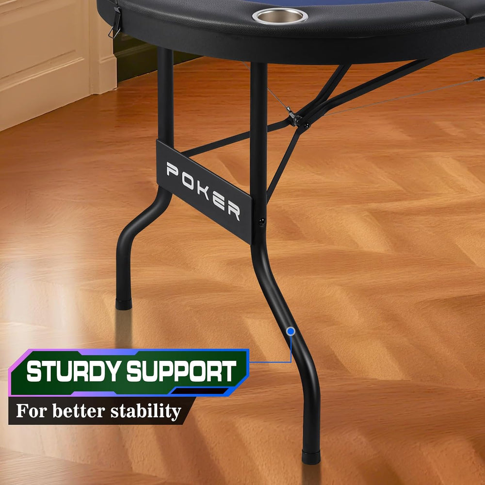 3-in-1 Foldable Poker Table for 8 Players with Interchangeable Game Mat