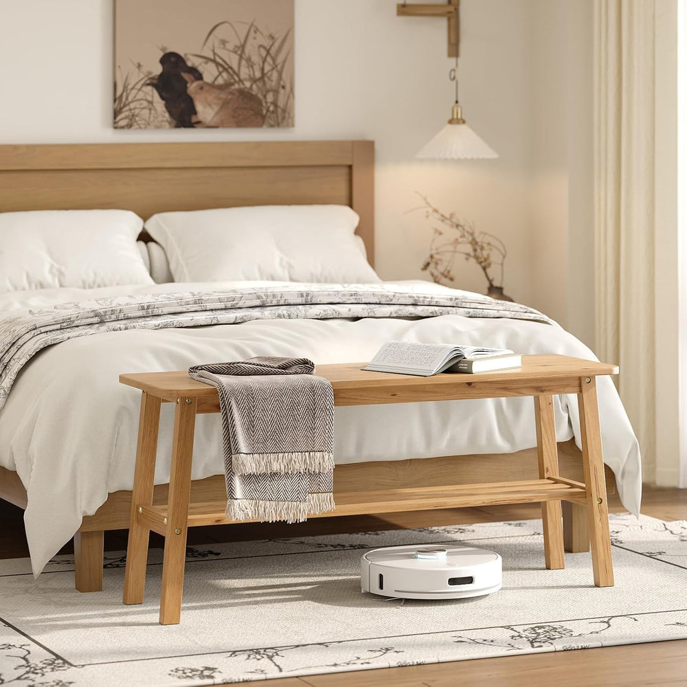 VINGLI Solid Wood Dining Bench 39" Wooden Bench for Entryway, Bedroom, K...