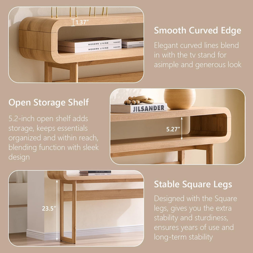 IFGET 63-Inch Long Console Table, 31.5" Tall Modern Entryway Table with ...
