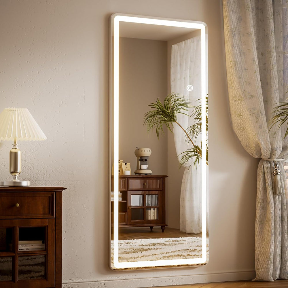 56"x20" Dimmable 3-Color LED Full Length Floor Body Mirror