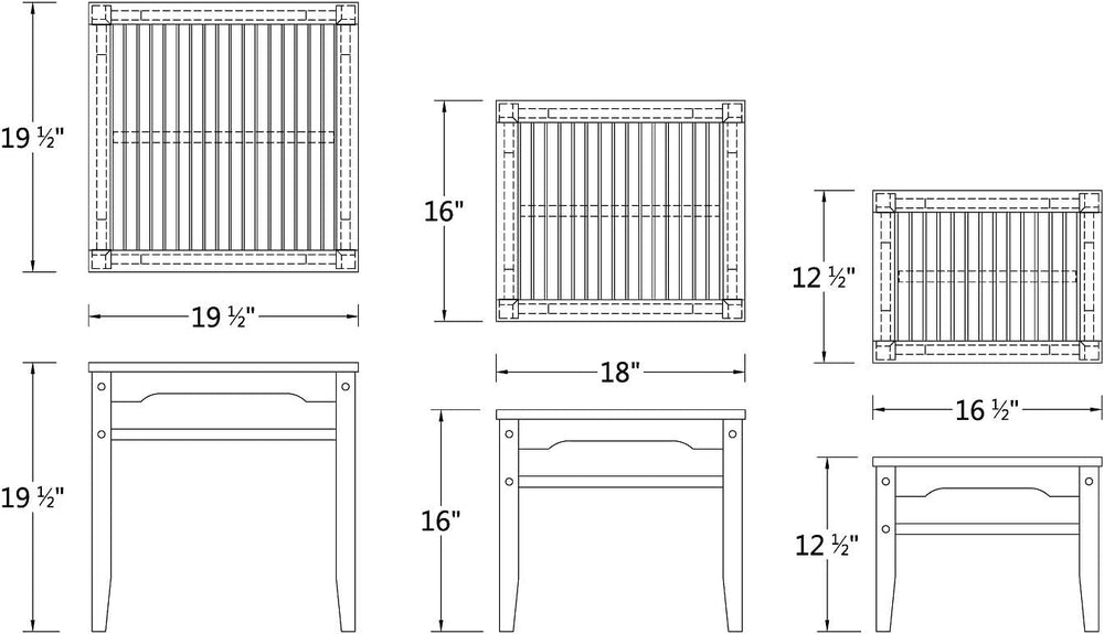 Cambridge Casual Arie Outdoor Nesting Side Tables Set of 3, Solid Indonesian ...