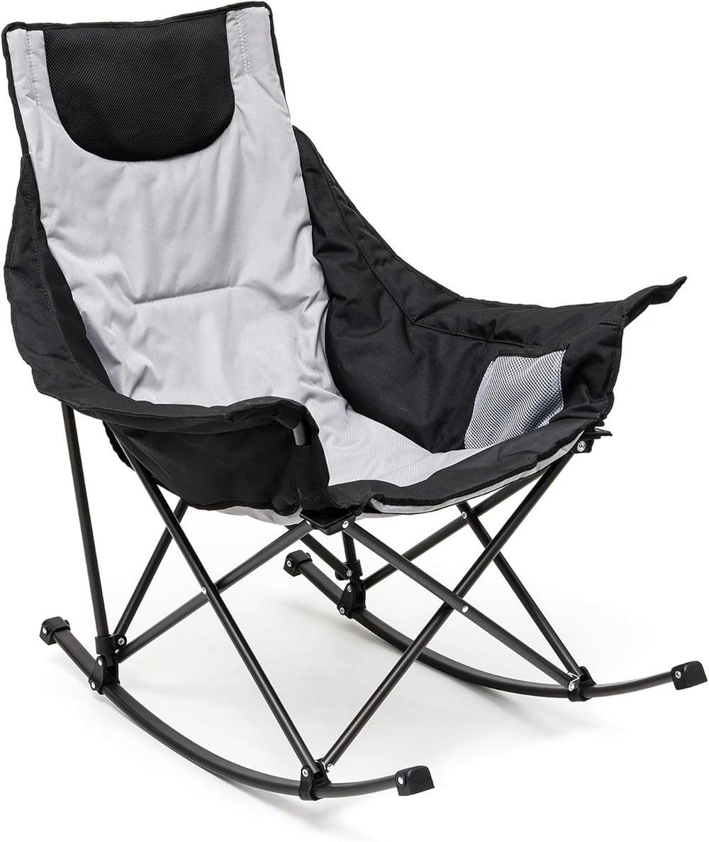 SUNNYFEEL Oversized Folding Rocking Camping Chair for Adults, 500lbs Grey | H...