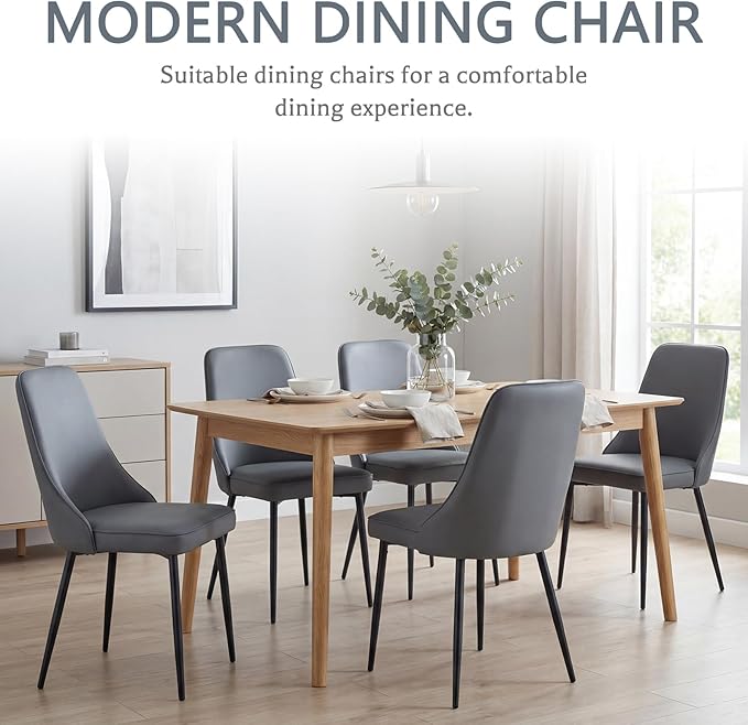Modern Dining Chairs Set of 4, Faux Leather Upholstered Dining Room Chair Kit...