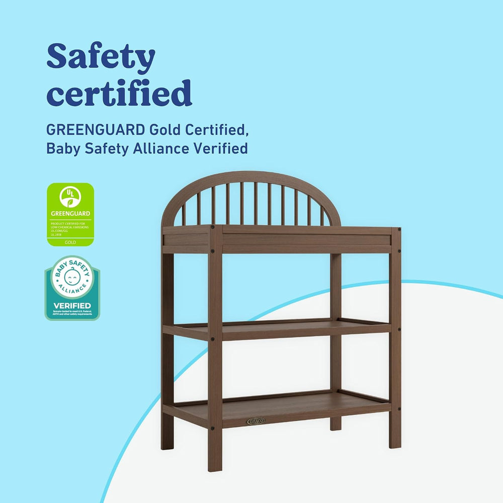 Graco Olivia Changing Table with Water-Resistant Changing Pad, Hazelnut