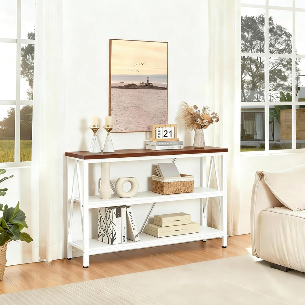 HOMISSUE Entryway Console Table, Rustic Console Tables with Wide Storage, Ind...