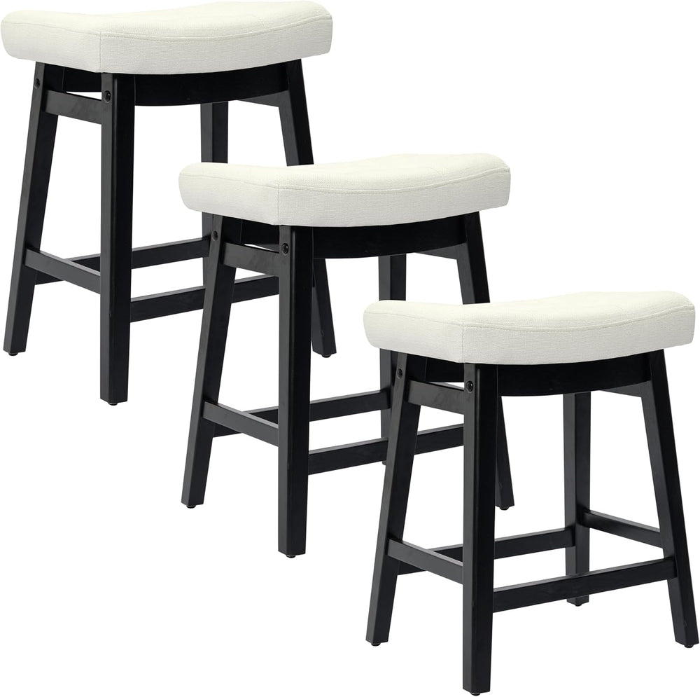 RNKSFX Counter Height Bar Stools Set of 3 for Kitchen Counter, Backless Farmh...