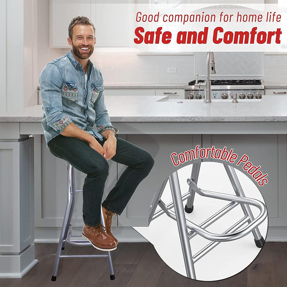 Folding Stools for Adults Portable, 28 inch Collapsible Stool Heavy Duty, Ind...