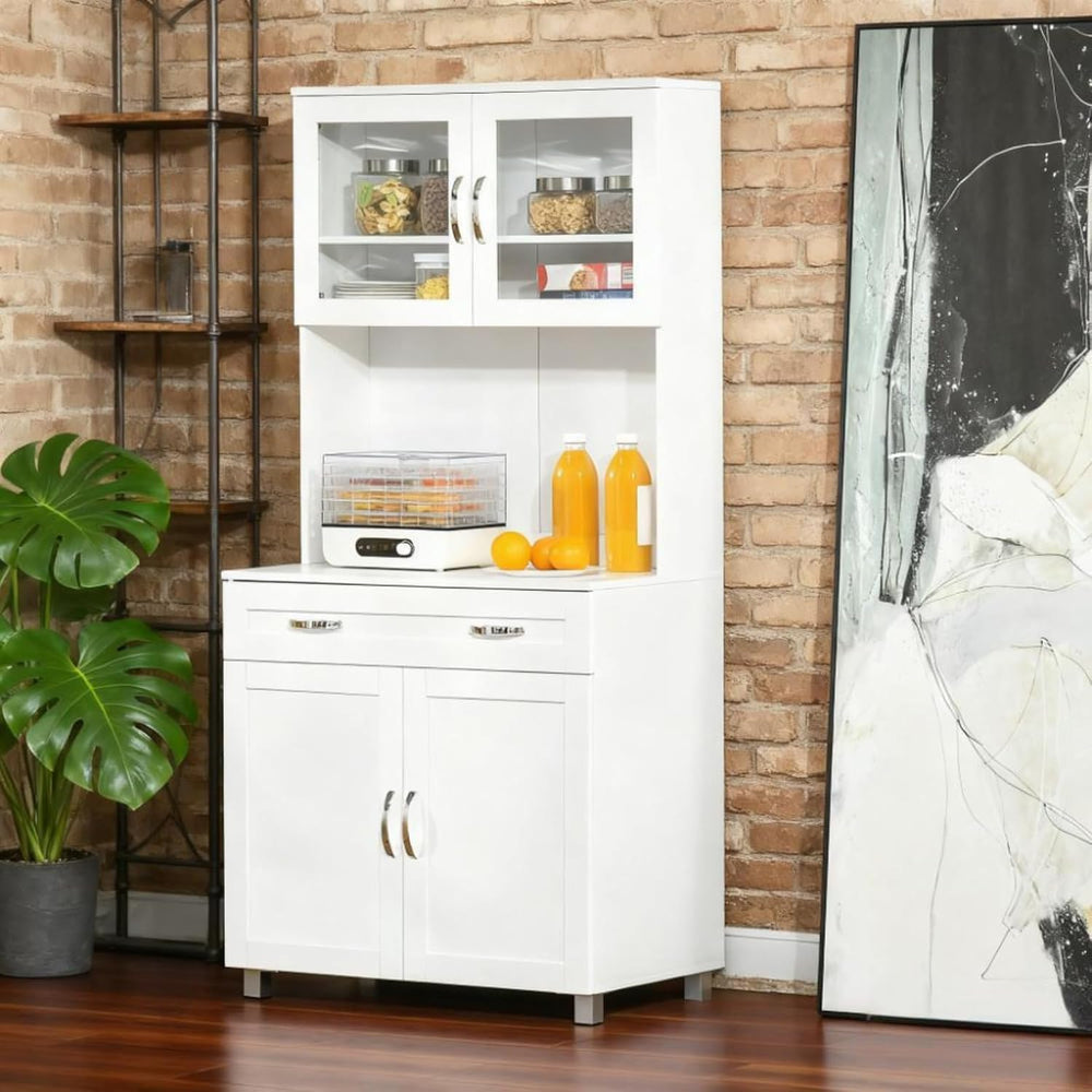Hassyee Classic Contemporary Look Storage Cabinets, Kitchen Pantry Freestandi...