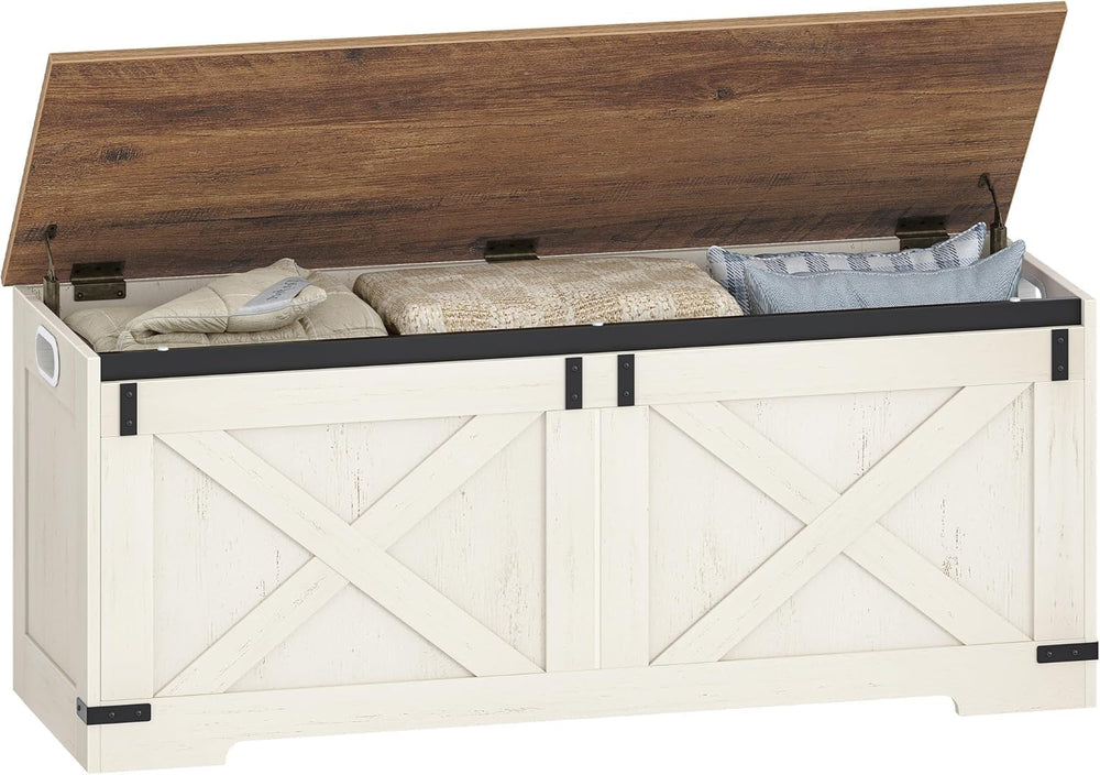 Hzuaneri 47" Farmhouse Storage Chest and Bench | 59 Gal | 330lb Seat | F...