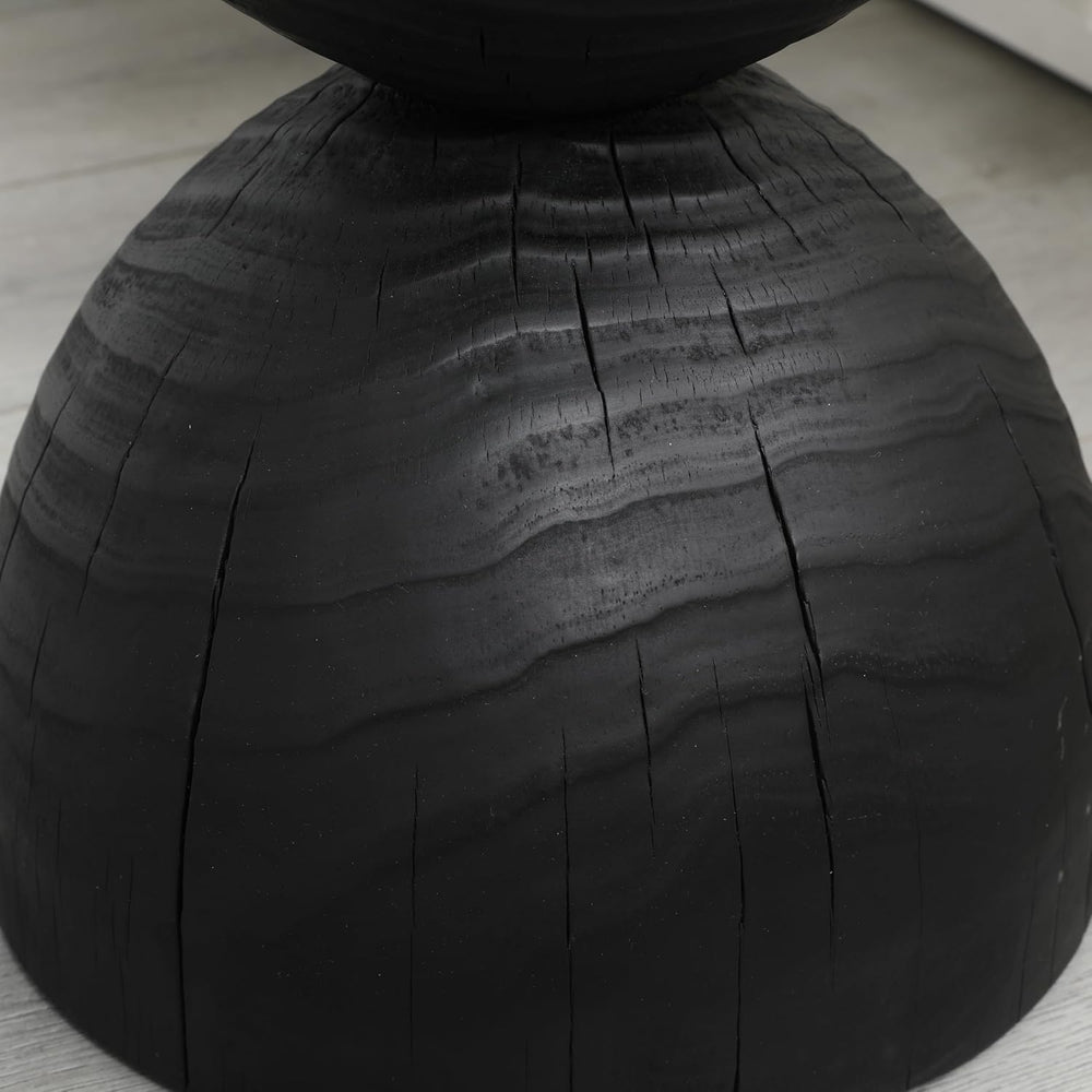 12.2 * 18.11" Solid Mango Wood Round Side Table,Contemporary Wooden Acce...