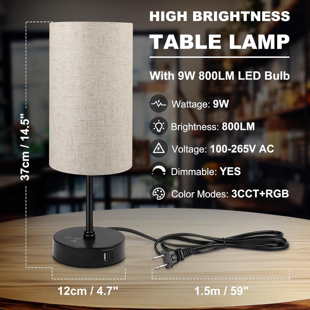 Unicozin Table Lamp Set of 2, 3 CCT 3000K/4500K/6500K & RGB Color Changin...