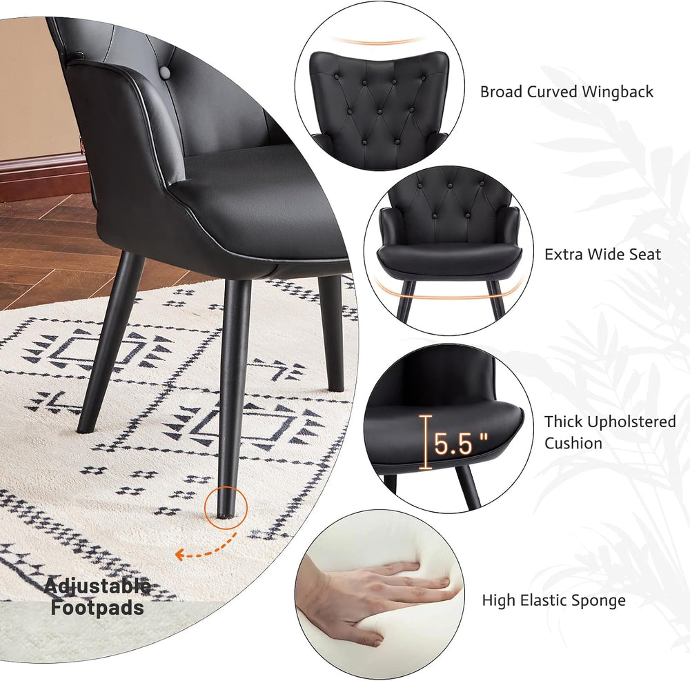 Furniliving PU Leather Accent Chair for Living Room, Upholstered Reading Chai...
