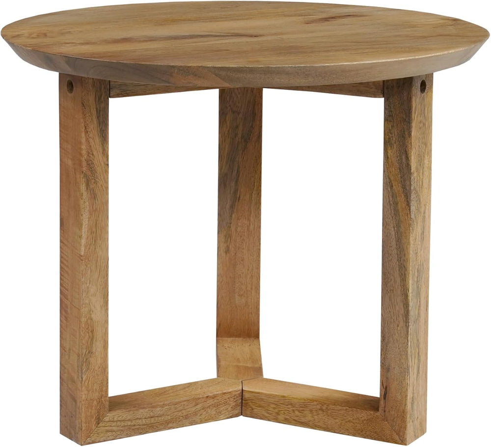 TUP THE URBAN PORT Nina 18.5" Round Handcrafted Side End Table | Natural...
