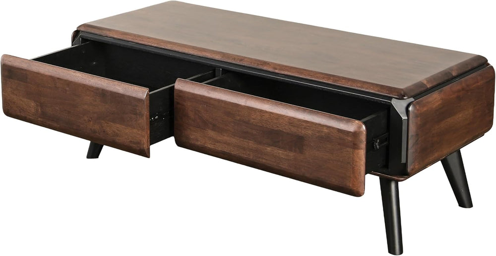 Furniture of America Nazaen Modern 2-Piece Coffee Table Set, Rich Walnut | So...