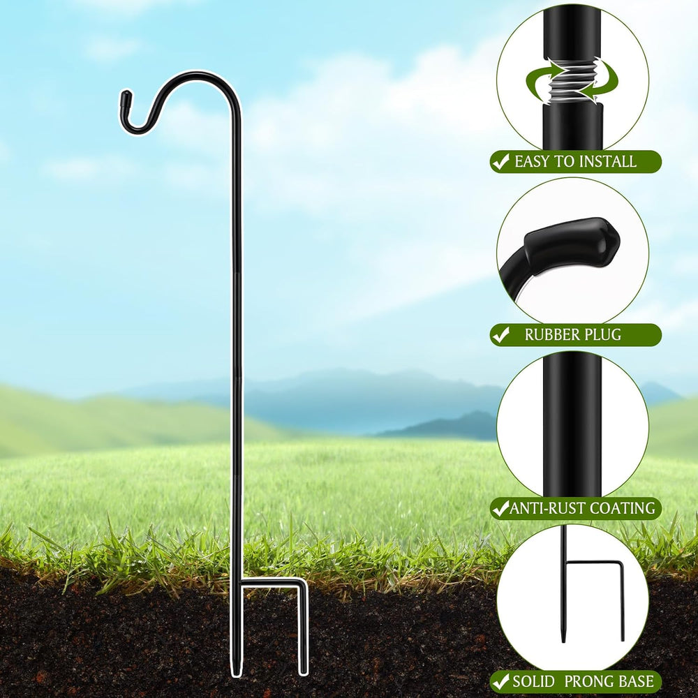 36 Pcs 24 Inch Shepherd Hook for Outdoor Adjustable Bird Feeder Pole