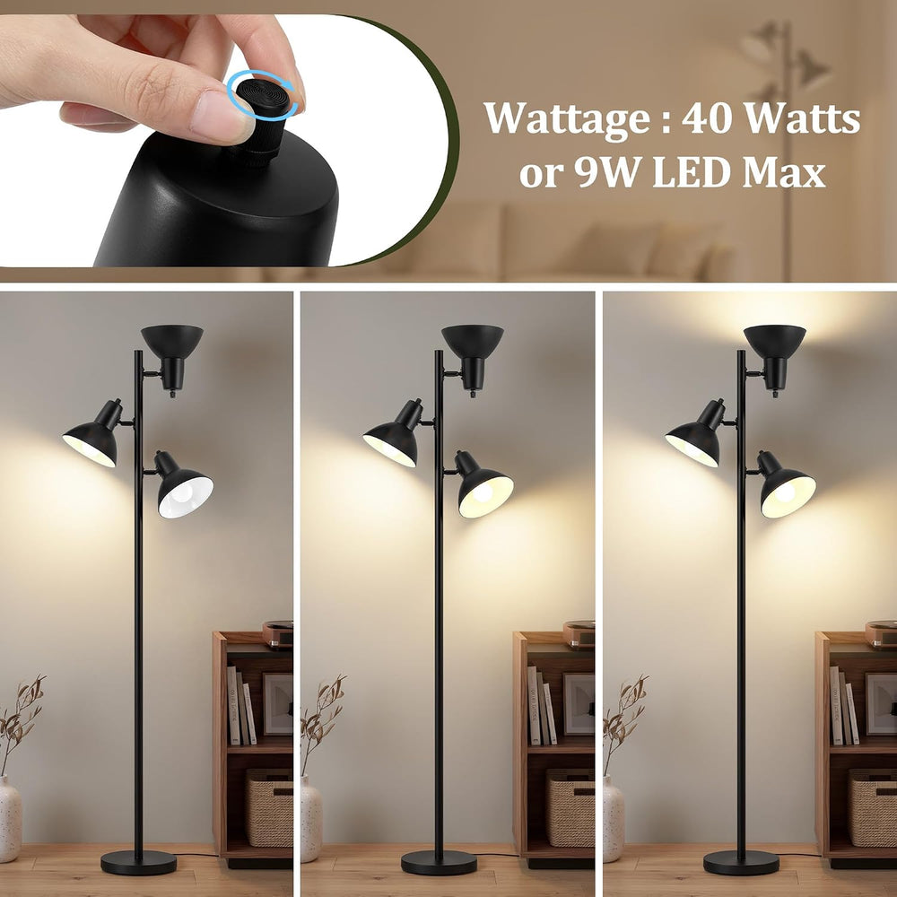3 Light Floor Lamps for Living Room, 67" Tall Metal Modern Tree Floor Lamp