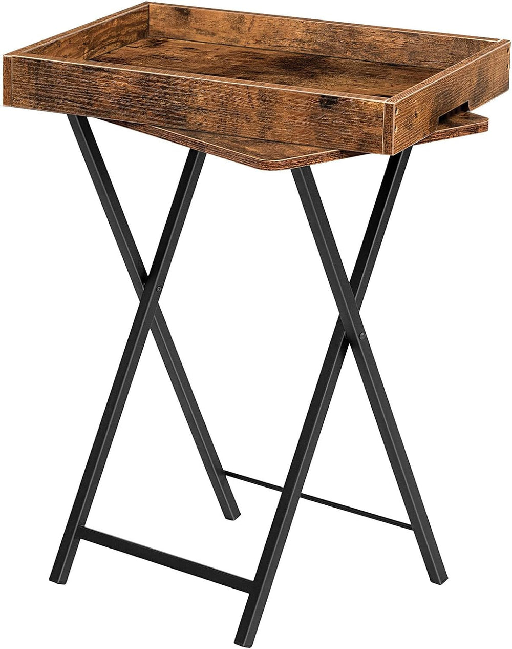 HOOBRO TV Tray Table, Folding Table with Removable Serving Tray, Stable TV Tr...