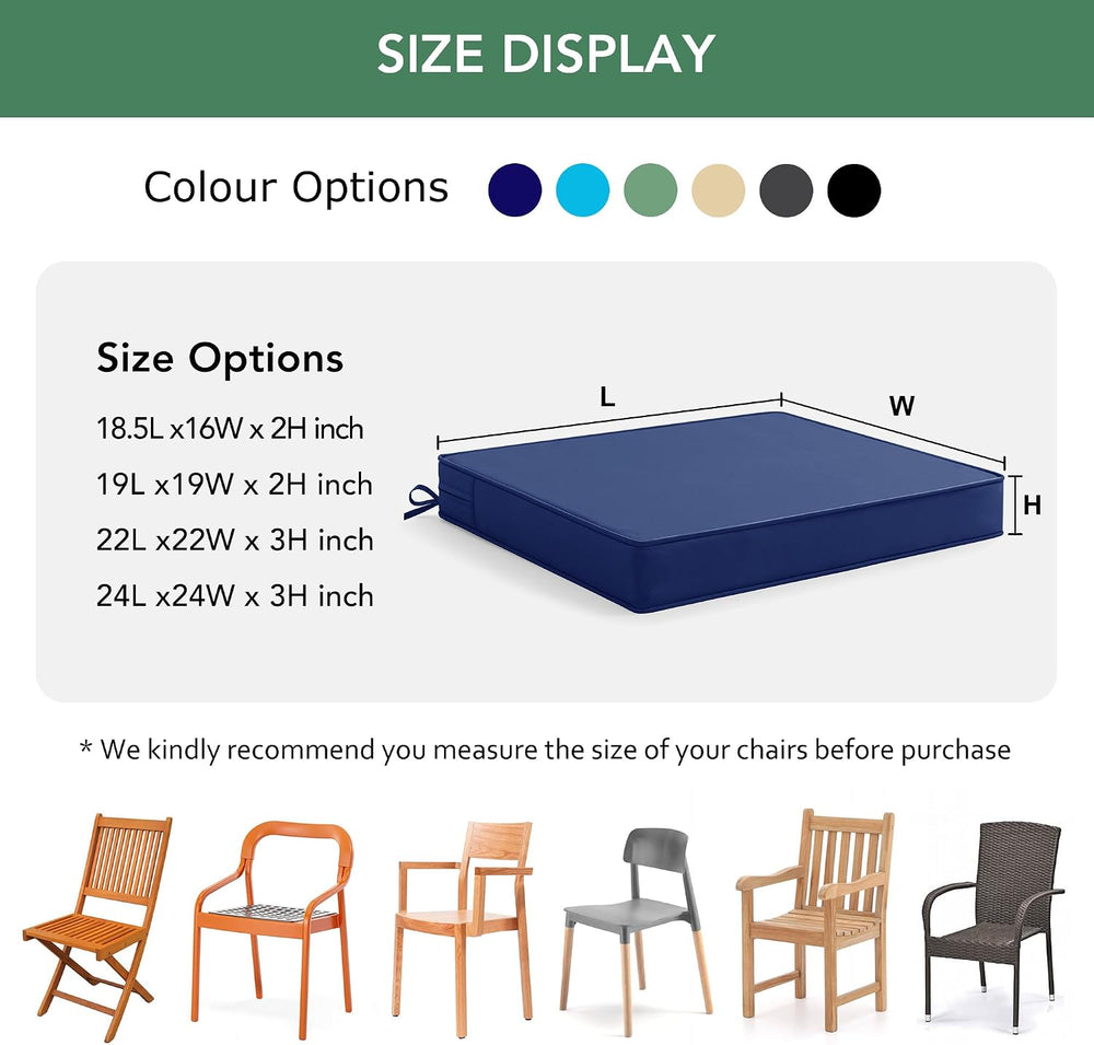 Summsun Outdoor Chair Cushions Set of 4: Waterproof & Color Fastness Seat...