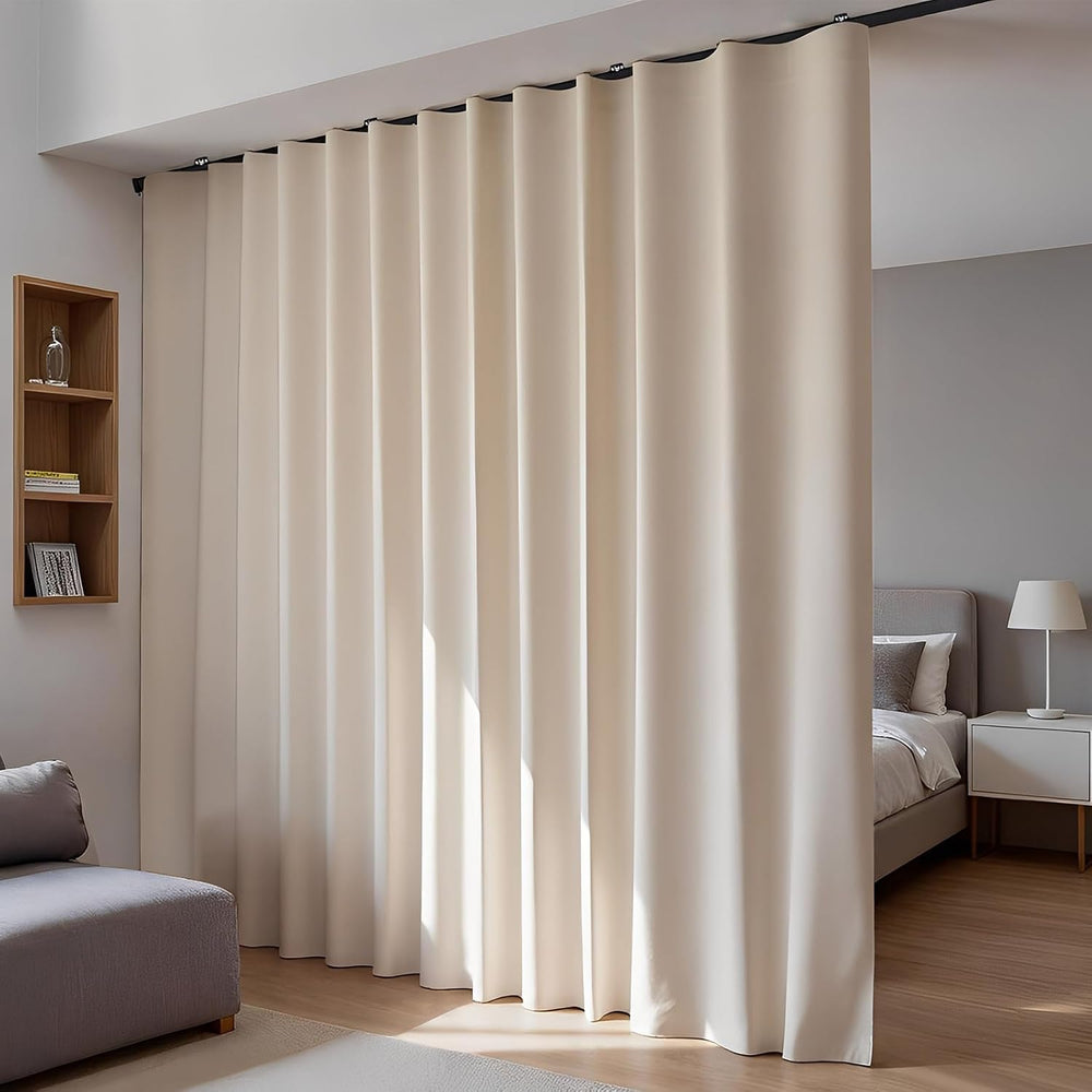 Room Divider Blackout Curtains Flexible Sliding Tracks Sets Ceiling Mounted R...