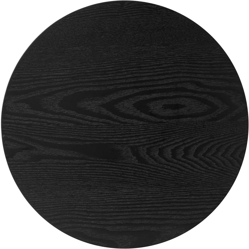 Modern Side Table, 16.93" Fluted Round Pedestal Table for Living Room, B...