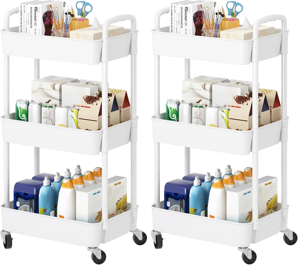 Laiensia 3-Tier Rolling Cart with Wheels,Multifunction Utility Storage Carts,...