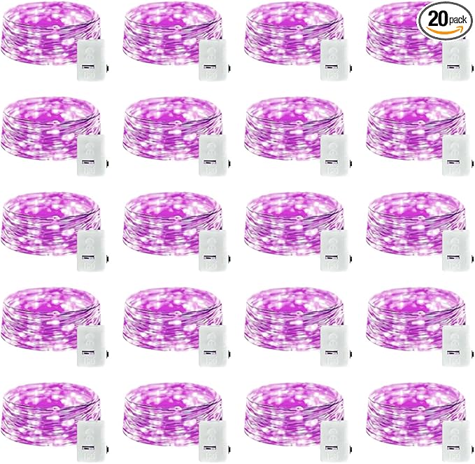 20 Pack LED Fairy Lights Battery Operated,3 Features Blinking Slowly Blinking...
