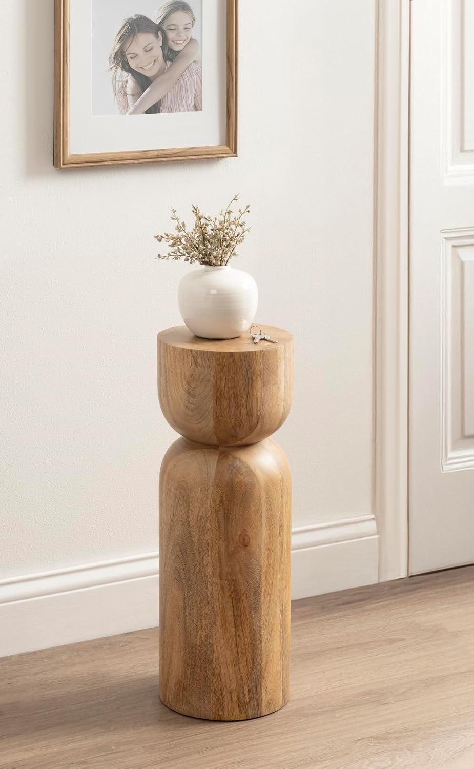 Kate and Laurel Teo Transitional Mango Wood Drink Table, 8 x 8 x 22, Natural ...