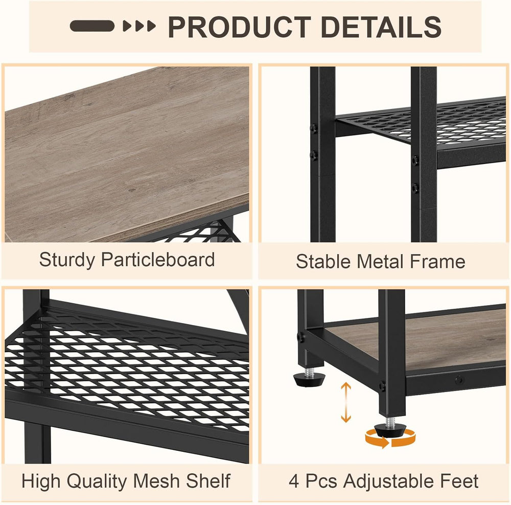 Snughome Entryway Table, Narrow Console Table, Industrial Sofa Table with 5 T...