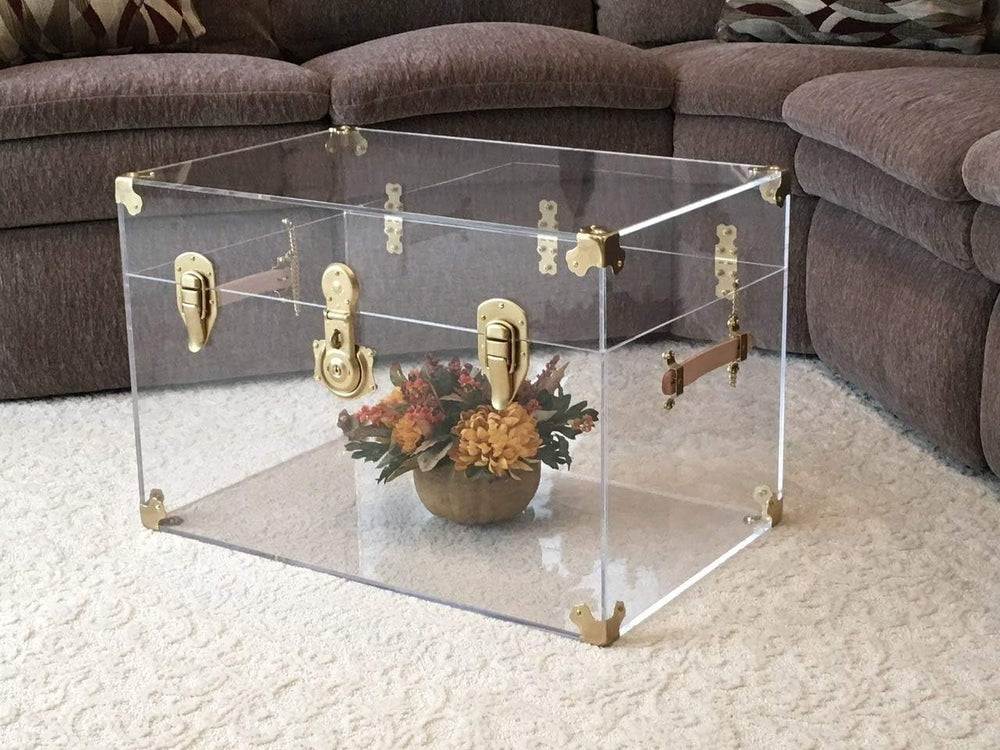 Flat-Top Clear Acrylic Trunk, 28 inches Wide x 18 inches deep x 16 inches hig...