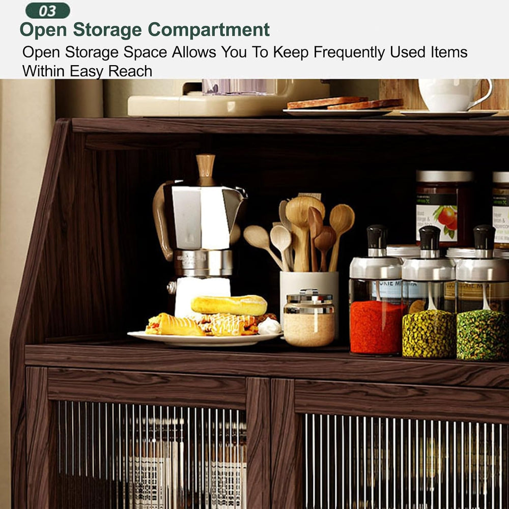 Storage Cabinet with Drawer - Tall Freestanding Kitchen Pantry Cupboard for D...