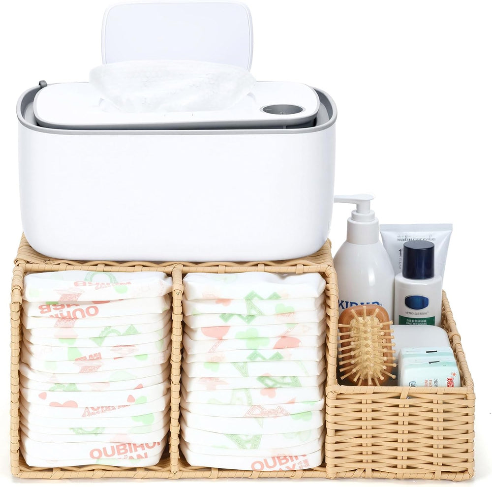 Rattan Diaper Caddy Organizer for Changing Table