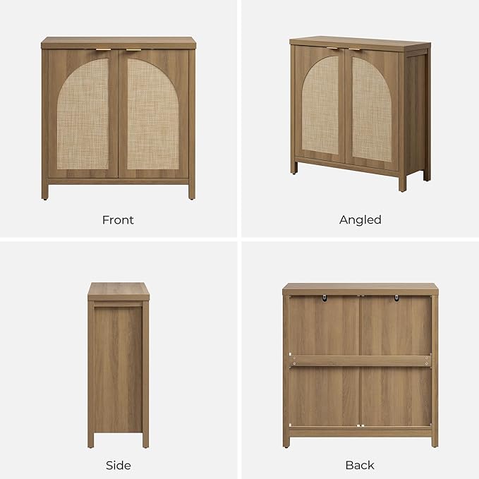 SICOTAS 68" W Rattan Sideboard Buffet Cabinet with Storage Set of 2, Mid...