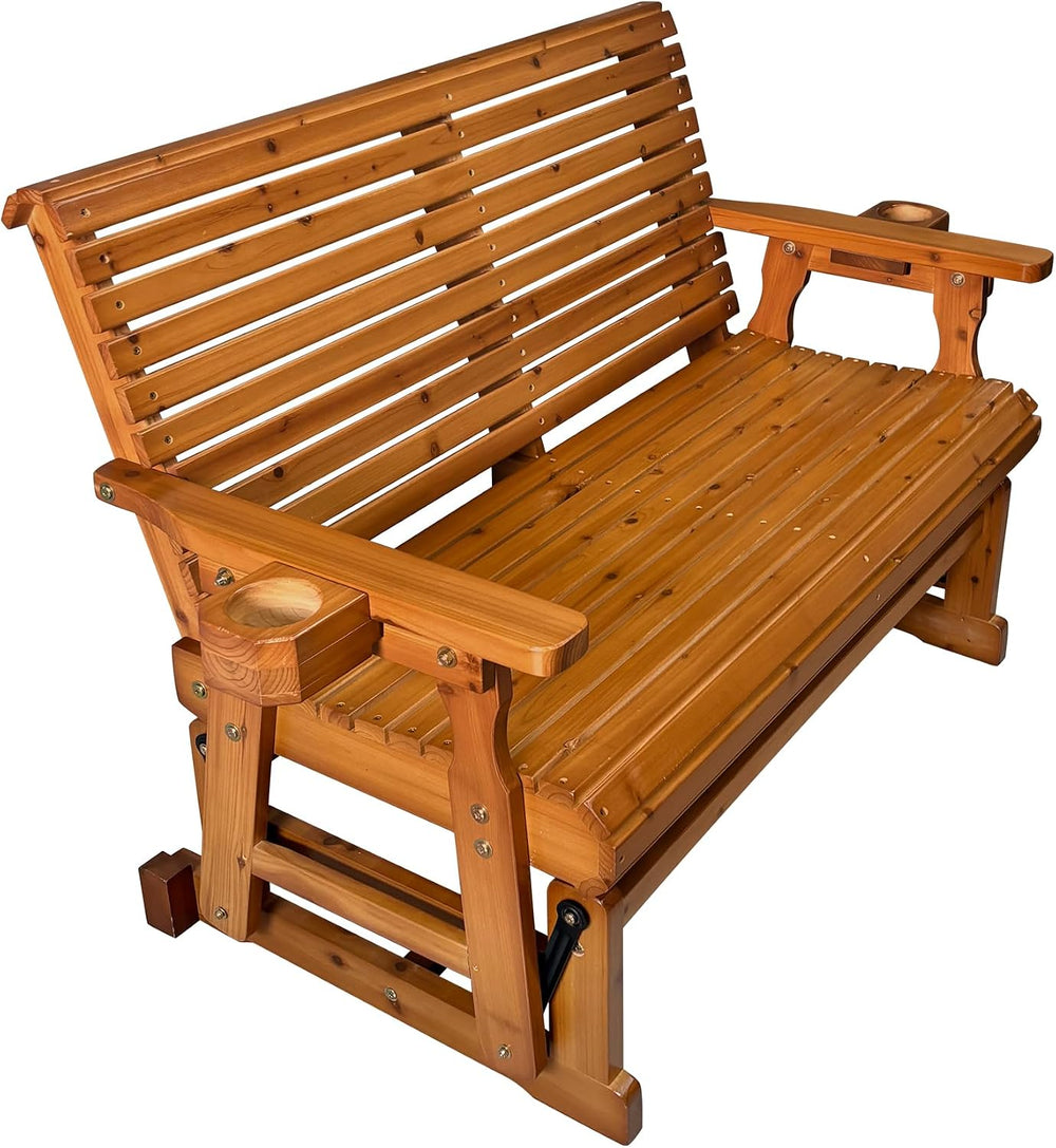 Fortune Candy Patio Glider with Cup Holders, High Roll Back and Deep Contoure...