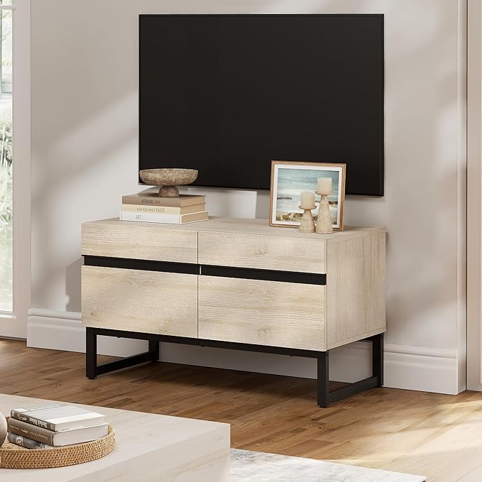 WAMPAT Modern TV Stand for TVs Up to 40 Inch, Entertainment Center Media Cons...