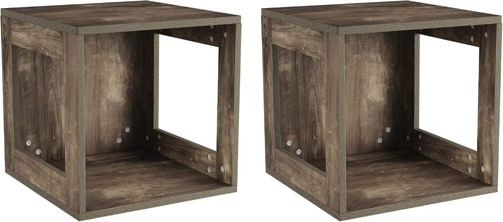 Lavish Home Side Table with Storage - Set of 2 Minimalist Modern Nightstand o...