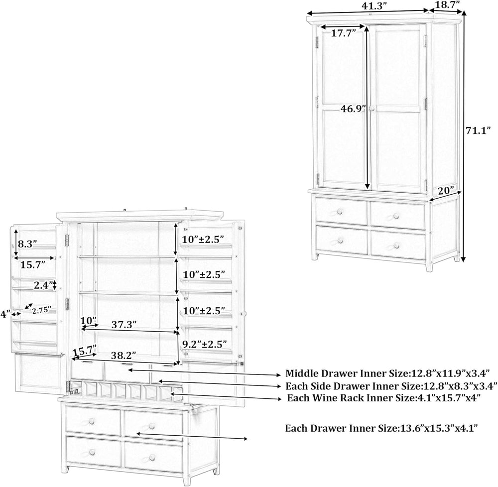 roomfitters Kitchen Pantry Organizers and Storage Kitchen Cabinet, Storage Hu...