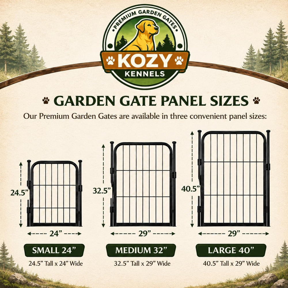 Outdoor Decorative Garden Fence - 24 inch, 8 Panels - Heavy Duty Metal Fencin...