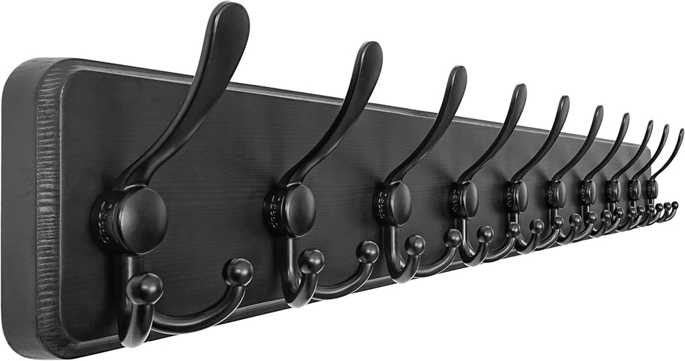 Dseap Coat Rack Wall - Heavy-Duty 38-1/4" Long, with Reinforced 10 Custo...