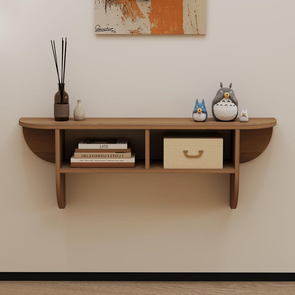 Floating Solid Wood Console Table, 32'' Wall Mounted Narrow Entryway ...