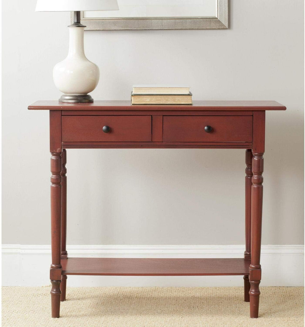 SAFAVIEH Rosemary Wood Console Entryway Table, 37.8" Dark Cherry AMH5705D