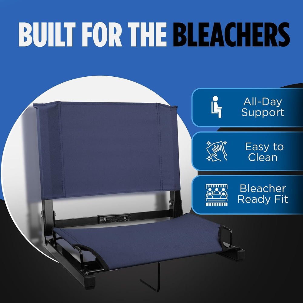Sports Unlimited - Bleacher Chairs with Back and Cushion - Stadium Seats with...