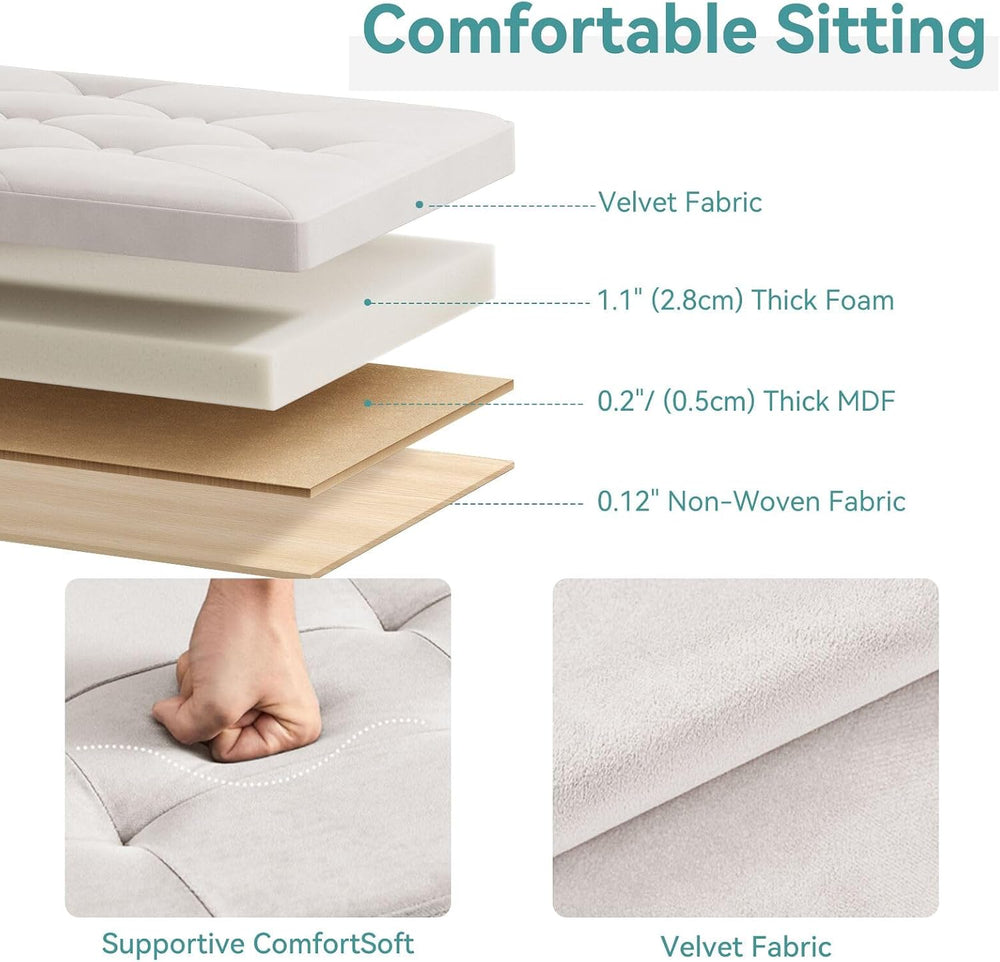 BRIAN & DANY 30 Inches Folding Storage Ottoman Bench, Ottoman with Storag...