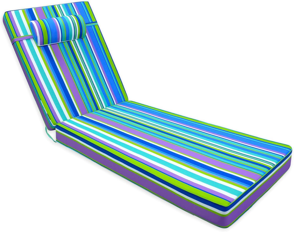 Chaise Lounge Cushion for Outdoor Furniture, Waterproof Patio Lounger Pads