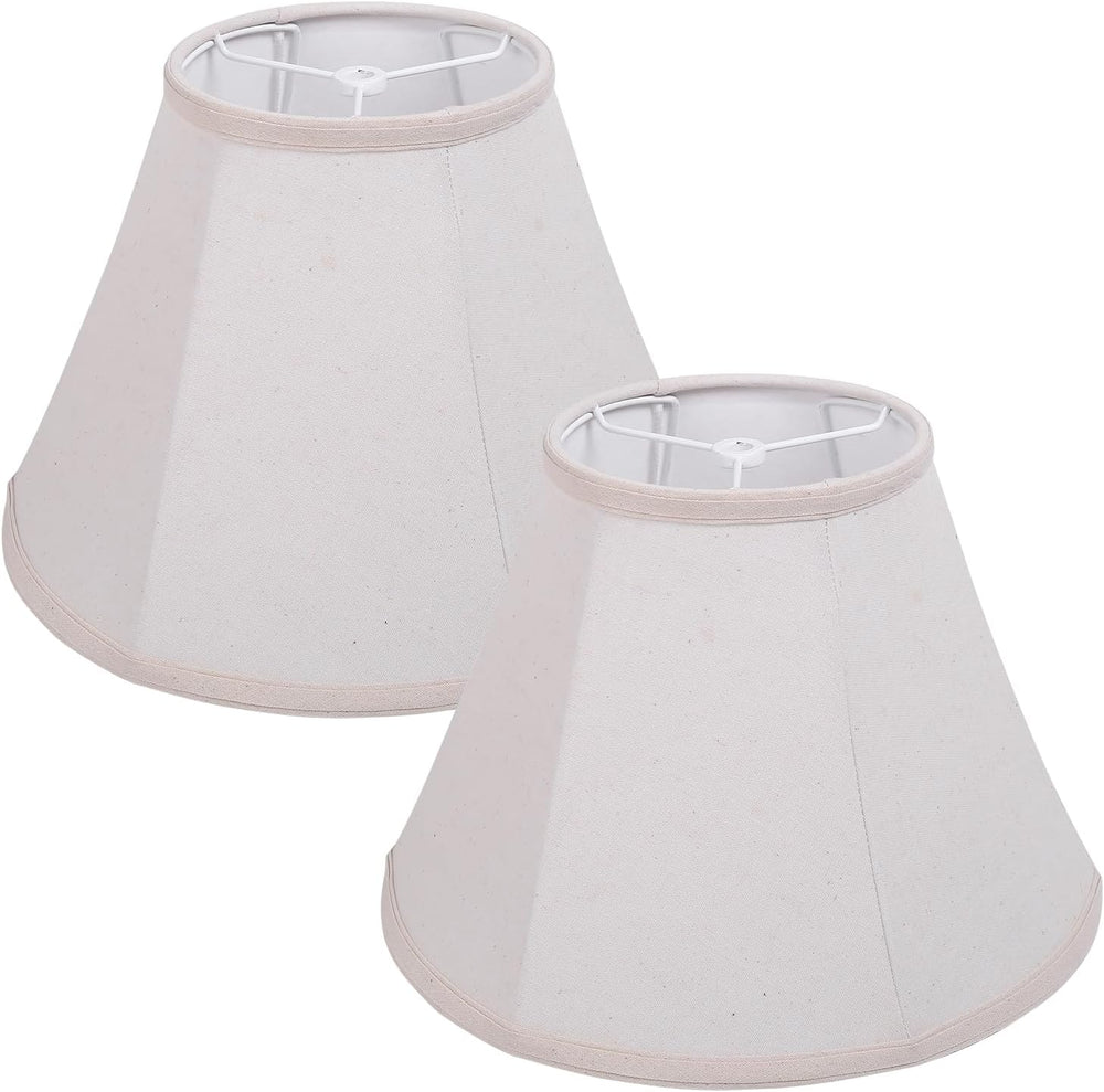 KD Lamp Shades Set of 2, 6x12x8.5 inch Natural Linen Lamp Shades for Table La...